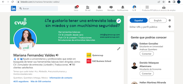 Paso 1 - Tener tu perfil de LinkedIn en dos idiomas